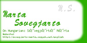 marta sovegjarto business card